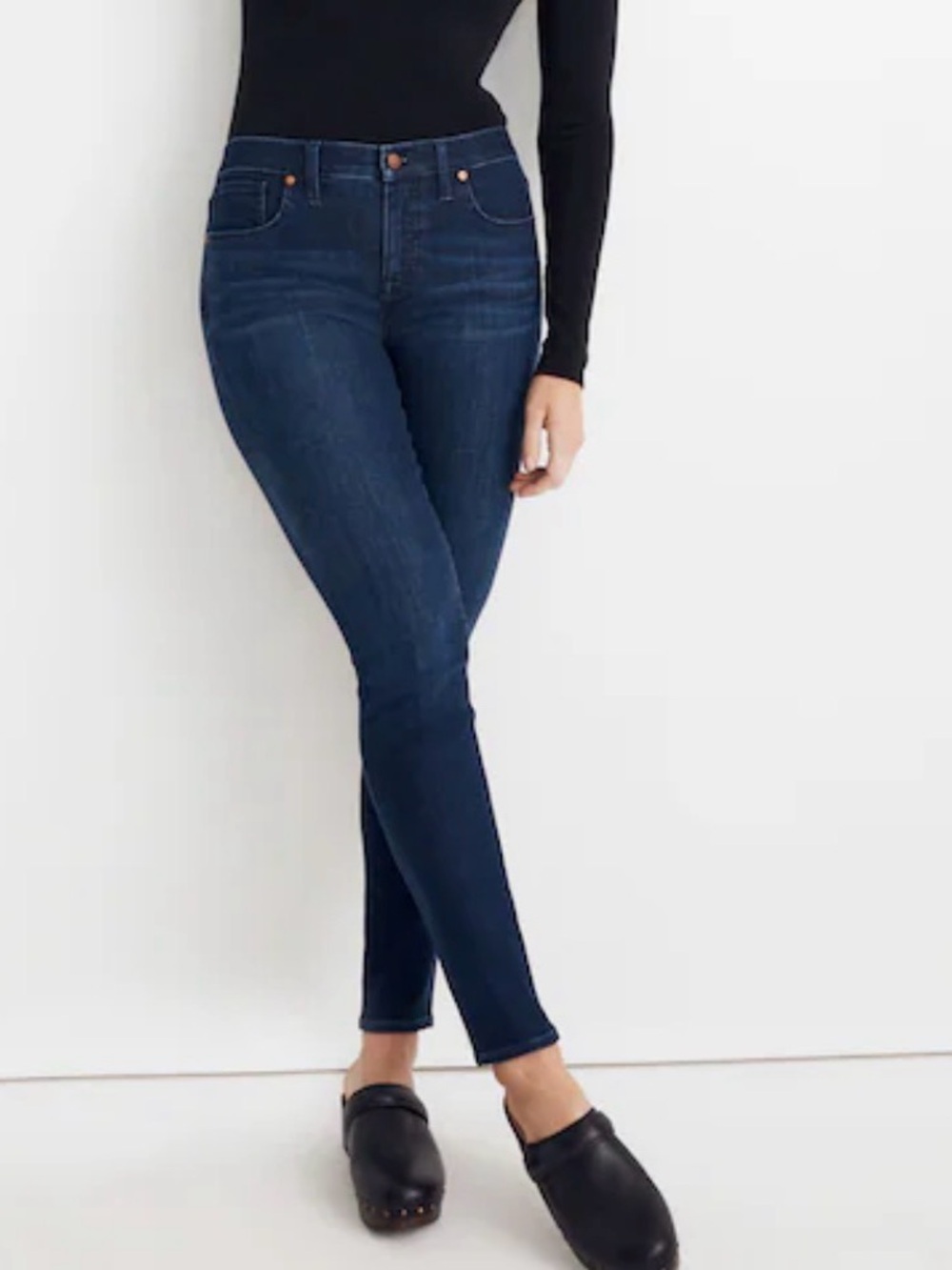 Madewell 30Petite 8" Skinny Midrise Jeans in Amesbury Wash TENCEL™ Denim Edition